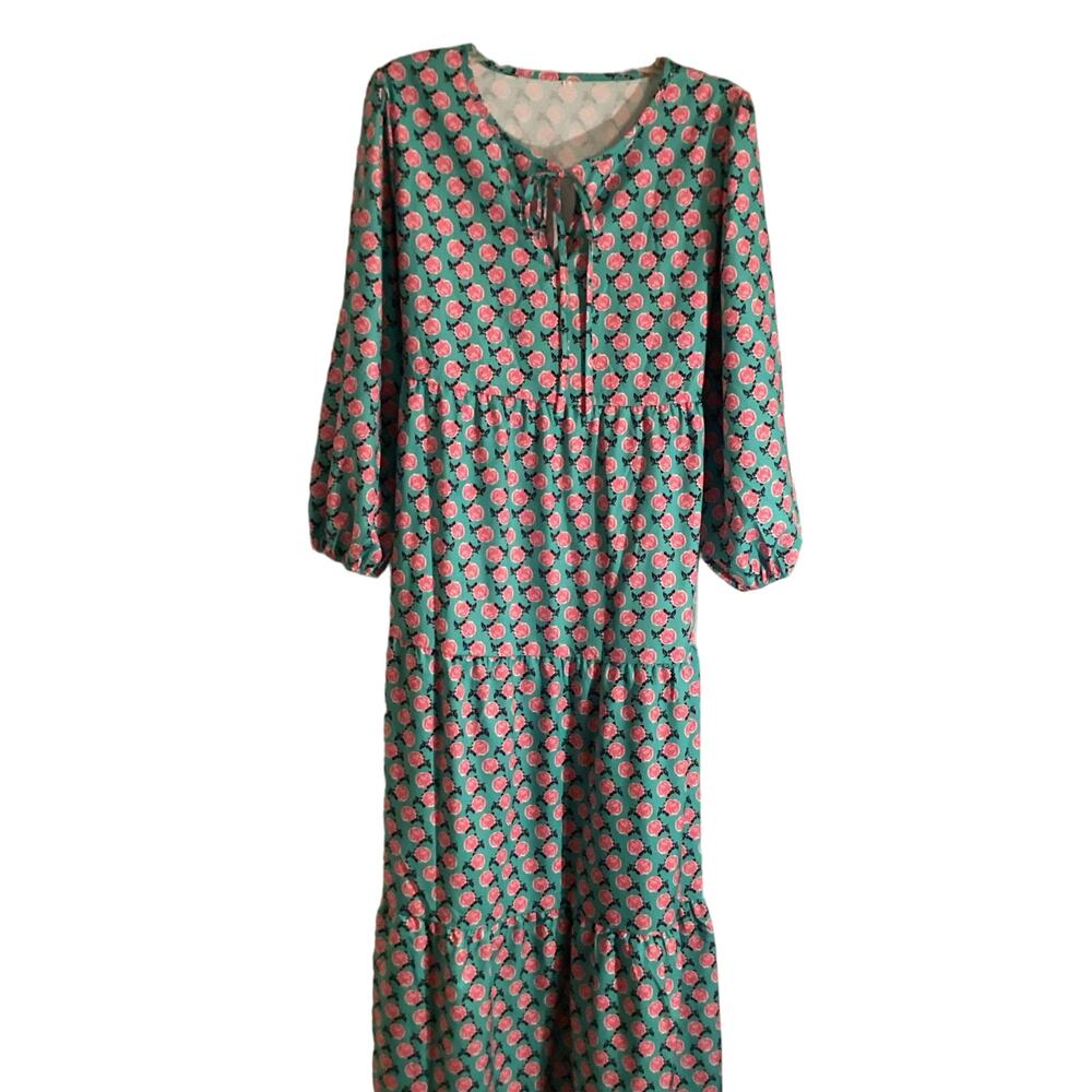 NWOT Women Dresses Casual Plus XL Bohemian Floral Print Long Sleeve Maxi